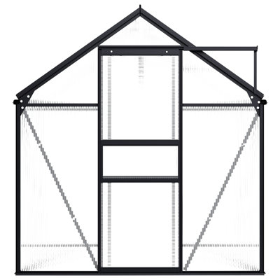 Greenhouse Anthracite and Transparent Aluminum Frame with Polycarbonate Panels Large Outdoor Greenhouse