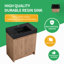 Meuble-lavabo autoportant simple 30 po avec plateau en résine et tablette Khurshid-963915807