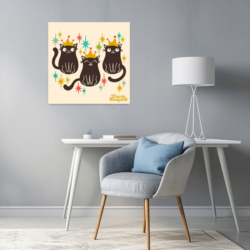 Art contemporain rétro, art de chat, H 24 po x l 24 po