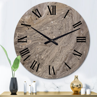 Horloge murale thème plage, horloge décorative à motif de sable - lignes courbes dans le sable