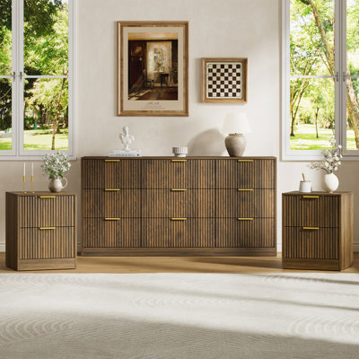 3-Piece 9-Drawer Dresser & 2-Drawer Nightstand Set