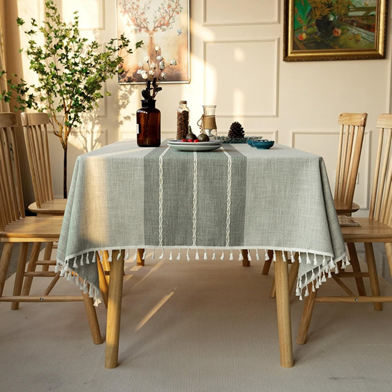 Fabric Tablecloths,60L X 60W CM,Grey And Green