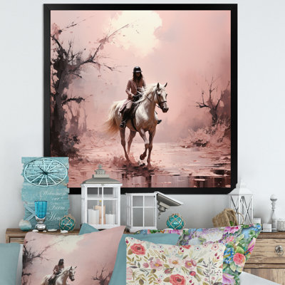 Romantisme au cheval galopant sur toile