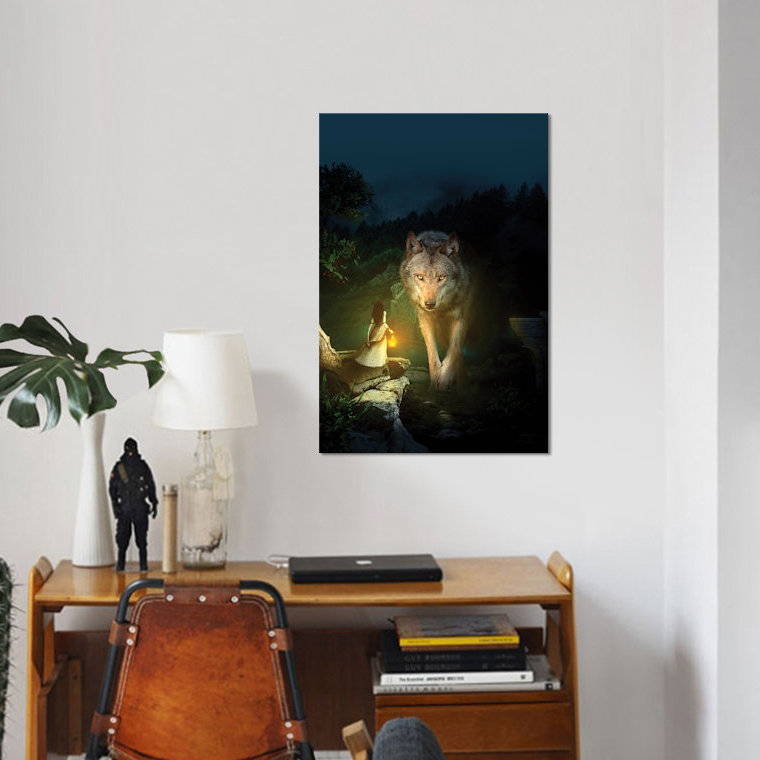 « the loup », impression sur toile, H 12 po x l 8 po x P 0,75 po