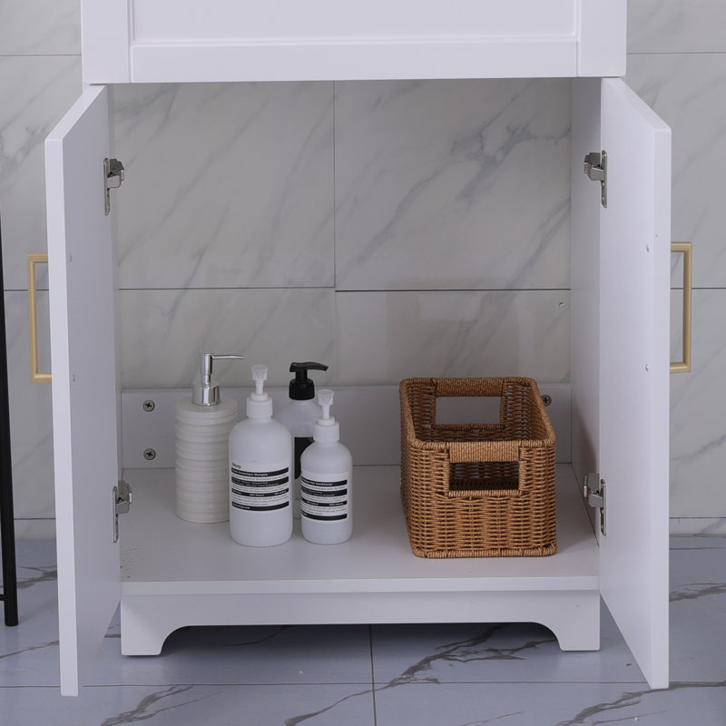 Ensemble de meuble-lavabo simple blanc 24 po