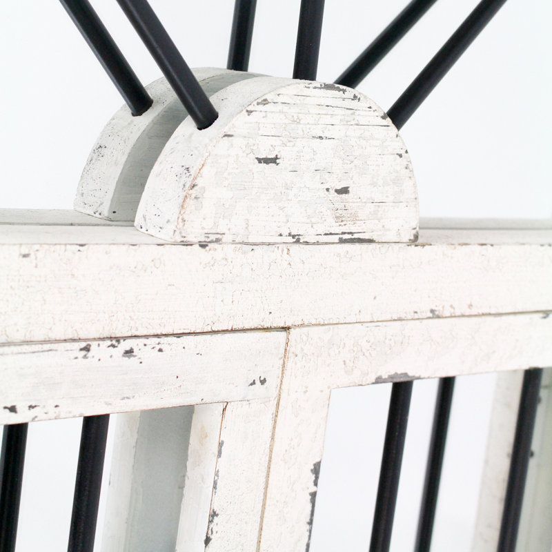 Louise Arch Wood Window Pane Farmhouse Wall Mirror