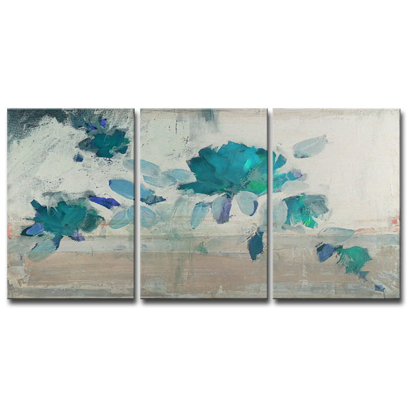 « painted pétales iv-b »-ensemble de 3 reproductions de toiles emballées