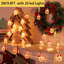 Décorations de lumières de Noël, guirlande de Noël à piles de 9,8 pi à 20 DEL (non incluse), guirlandes de Noël imperméables pour les fêtes