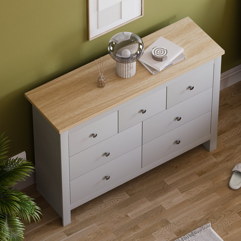 Morley 111.5cm W 7 - Drawer Chest of Drawers, Grey