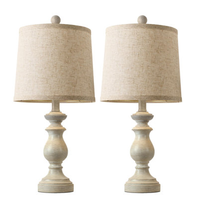 Traditional Table Lamp Set of 2, Rustic Farmhouse Table Lamps for Living Room Bedroom