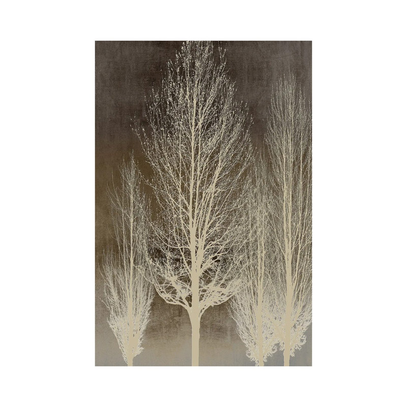 Trees on Brown Panel II 1 Piece Wrapped Canvas Wall Art, 20.32 cm H x 30.48 cm W