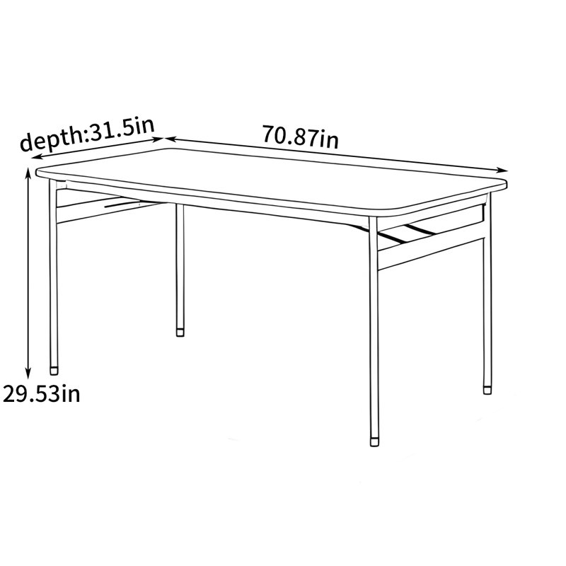 Table de salle à manger rétro française, H 29,53 po x L 70,87 po x l 31,5 po