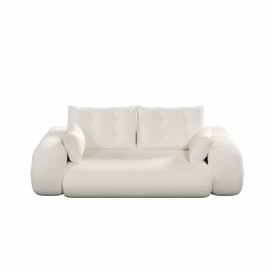 Canapé paresseux 78,7 po pour chien paresseux - 3-en-1 Canapé-lit pliable multifonctionnel en tissu avec appui-tête et coussin lombaire pour le salon, le lit d'invité, la salle de jeux - beige / blanc
