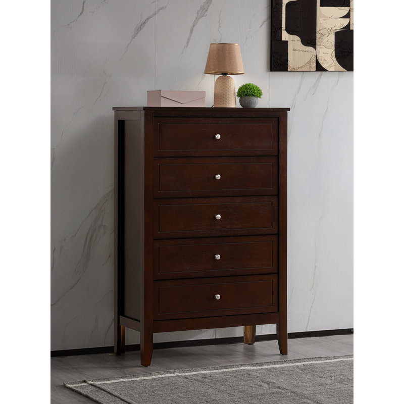 Daniel 5 Drawer Chest -Cappuccino, Cappuccino