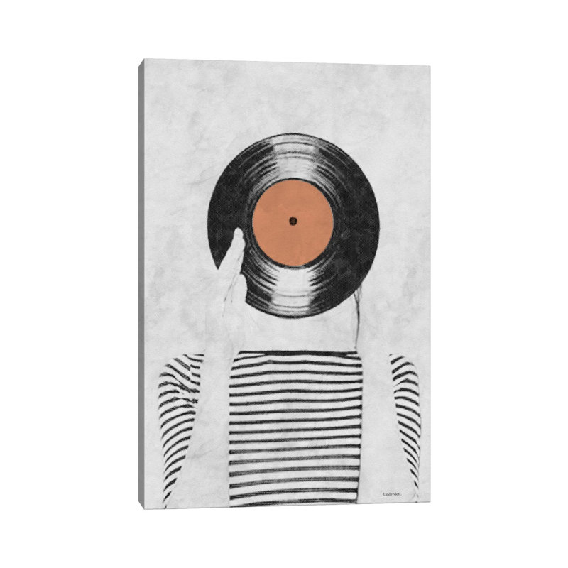 Vinyl Record Head by Underdott Art - Wrapped Canvas Print, 30.48 cm H x 45.72 cm W