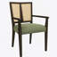 Ensemble de 2 chaises de salle à manger (brun foncé et vert)