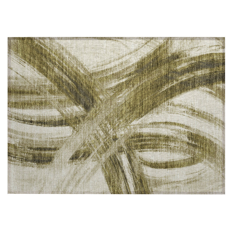 Machine Washable Indoor/Outdoor Lockway ACN2421 Abstract Rug, Rectangle 1'8" x 2'6"