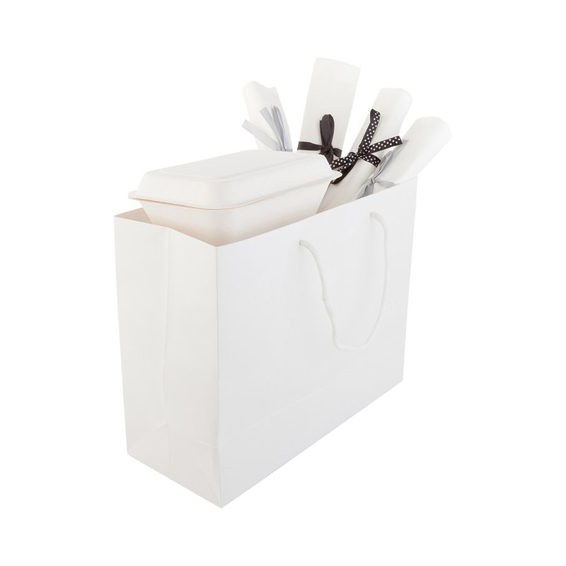 Paper Food Bag, White, 12.5" H x 5" W x 10" D