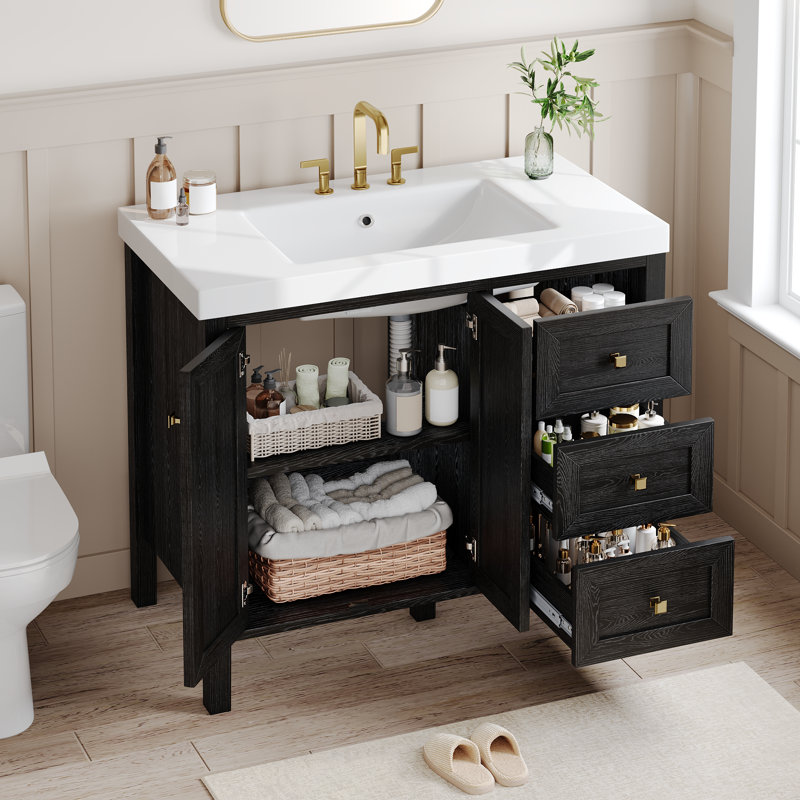 Balconera 42'' Single Bathroom Vanity With Sink Set, Black