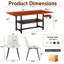 Ensemble de table et chaises de salle à manger rectangulaires modernes de 71 pouces avec tablette de rangement et chaises rembourrées-818079556-818079557