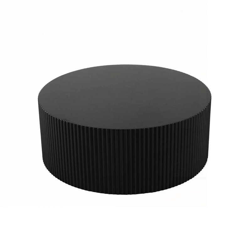 Bloxson Stylish and Minimalist Wave Stripe Coffee Table, Modern Round Coffee Table, Drum Circle Coffee Table for Living Room, Bedroom