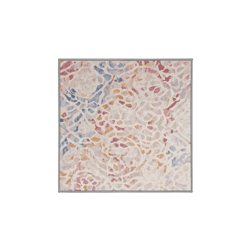 Tapis gris soyeux et moelleux, Carré 7 pi