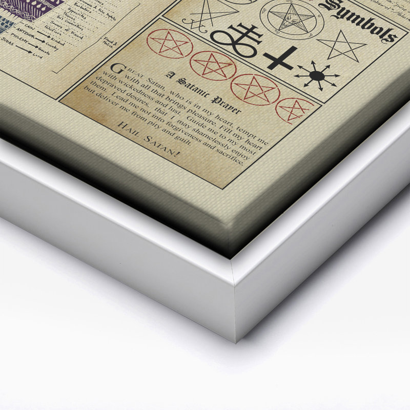 Connaissances sataniques, Canvas, White Framed, 08"H x 10"W