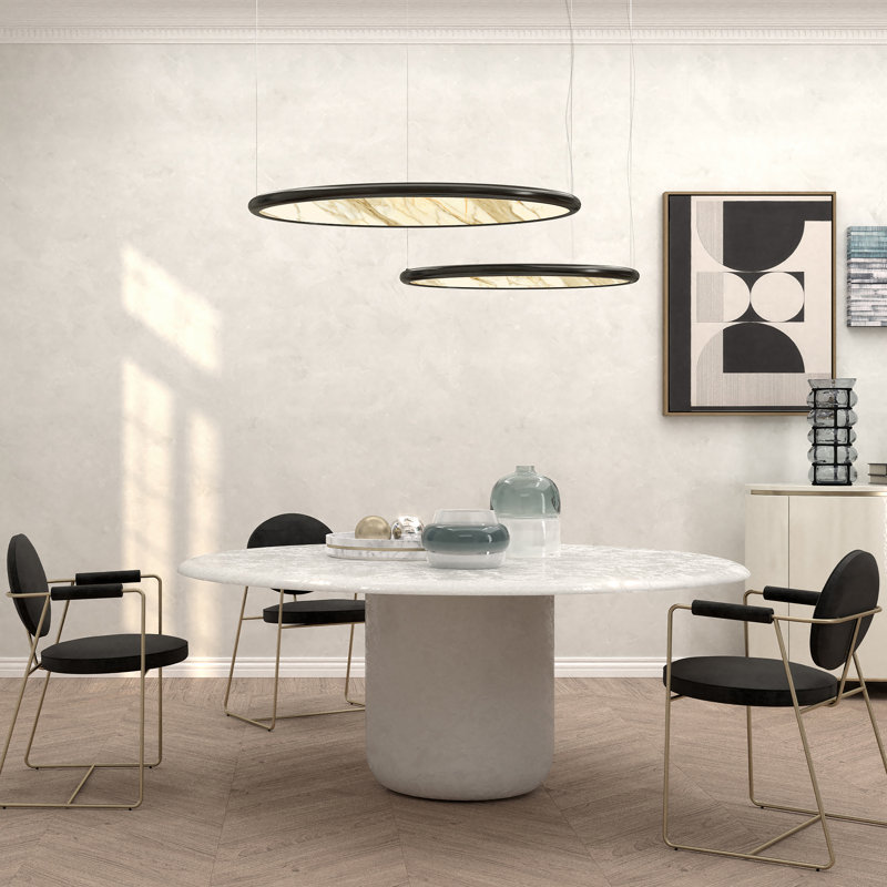 Bogotà So Light, 1.5" H x 33.3" W x 23.91" D, Black/White Calacatta