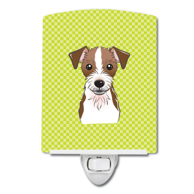 Checkerboard Wirehaired Dachshund Ceramic Night Light
