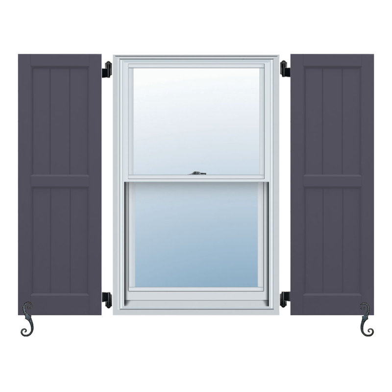 Paires de volets pour panneaux encadrés-n-lattes, panneaux et lattes classic Atlantic, Étain Roycraft, 20 po, 79 po