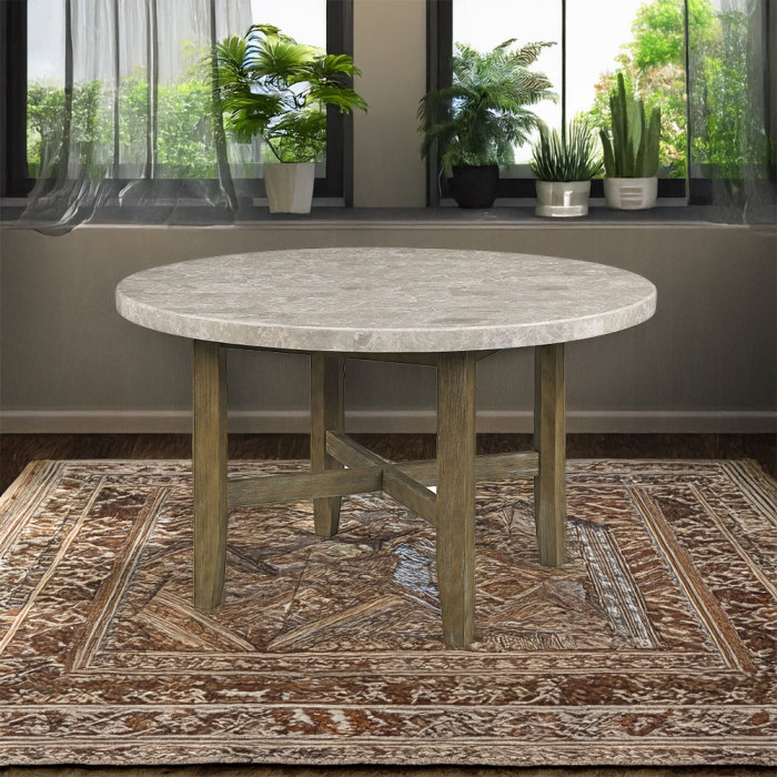Table de salle à manger Karsen avec plateau en marbre