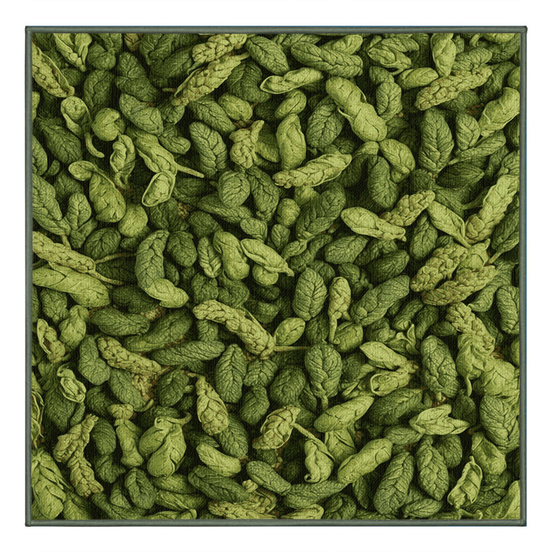  Tapis lavable avec luzerne et légumes, Carré 6 pi