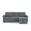 Lit en chenille 3 moderne et multifonctionnel gris avec lit escamotable, éclairage à DEL et table de luxe rétractable-15160099
