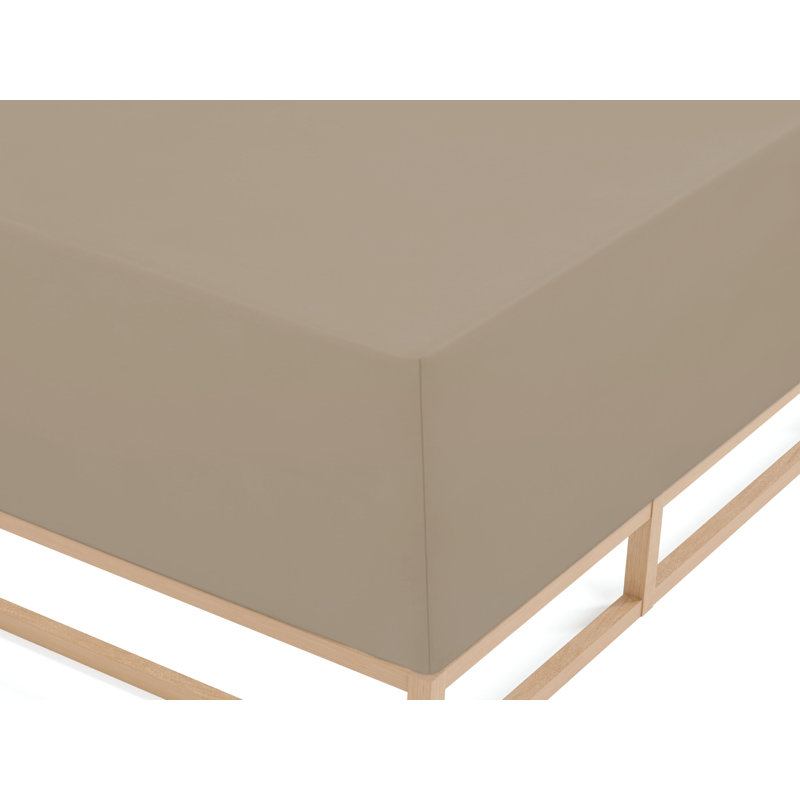100% Cotton Jersey Knit Fitted Sheet, Bahama Beige, 90-100 x 190-220 cm