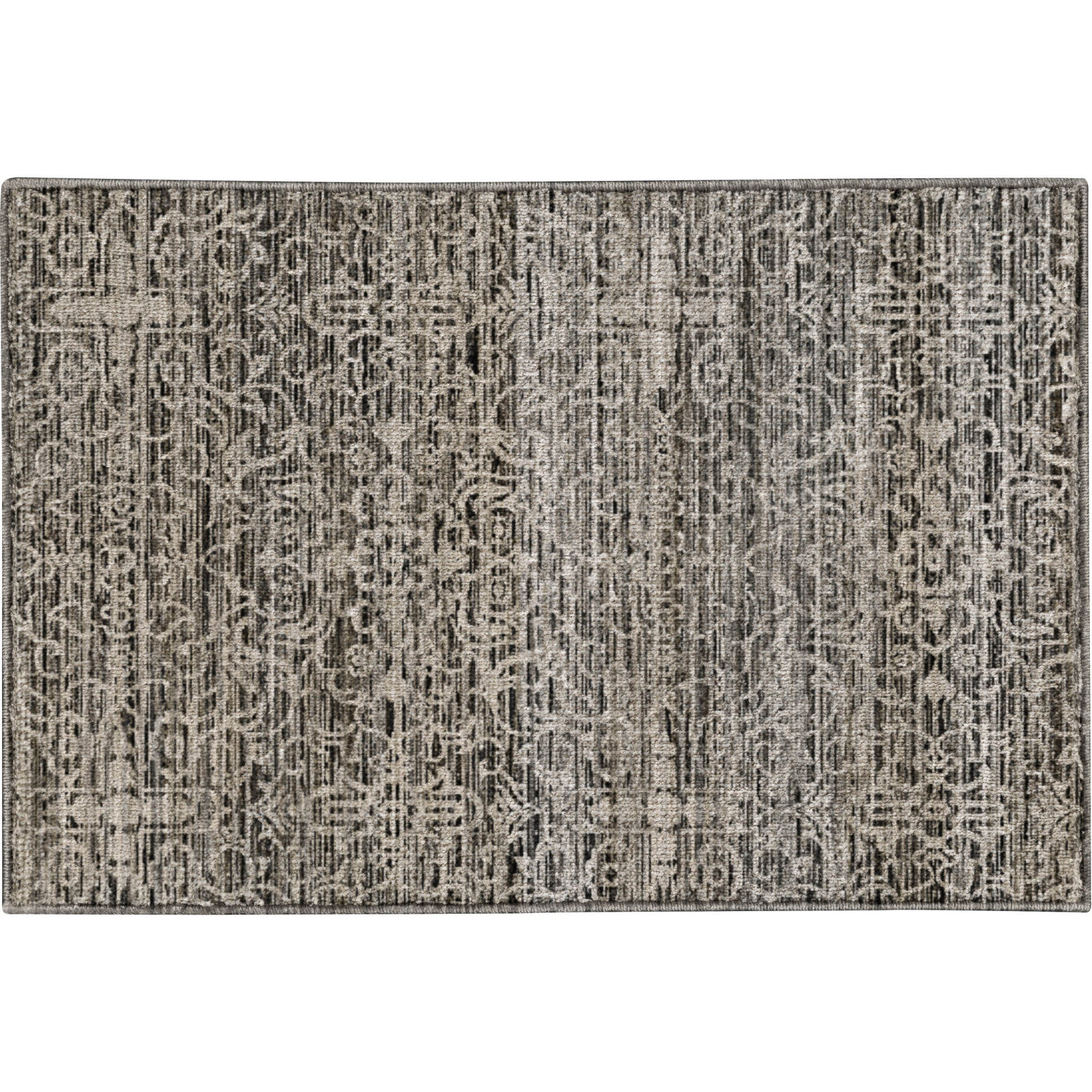Premium Machine Washable Tirico Casual Rug, Silver, 2'6" x 3'10"