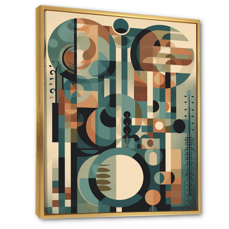 «Mid Century Artistic Transformations IV», reproduction sur toile, H 40 po x l 30 po x P 1,5 po, Cadre flottant doré