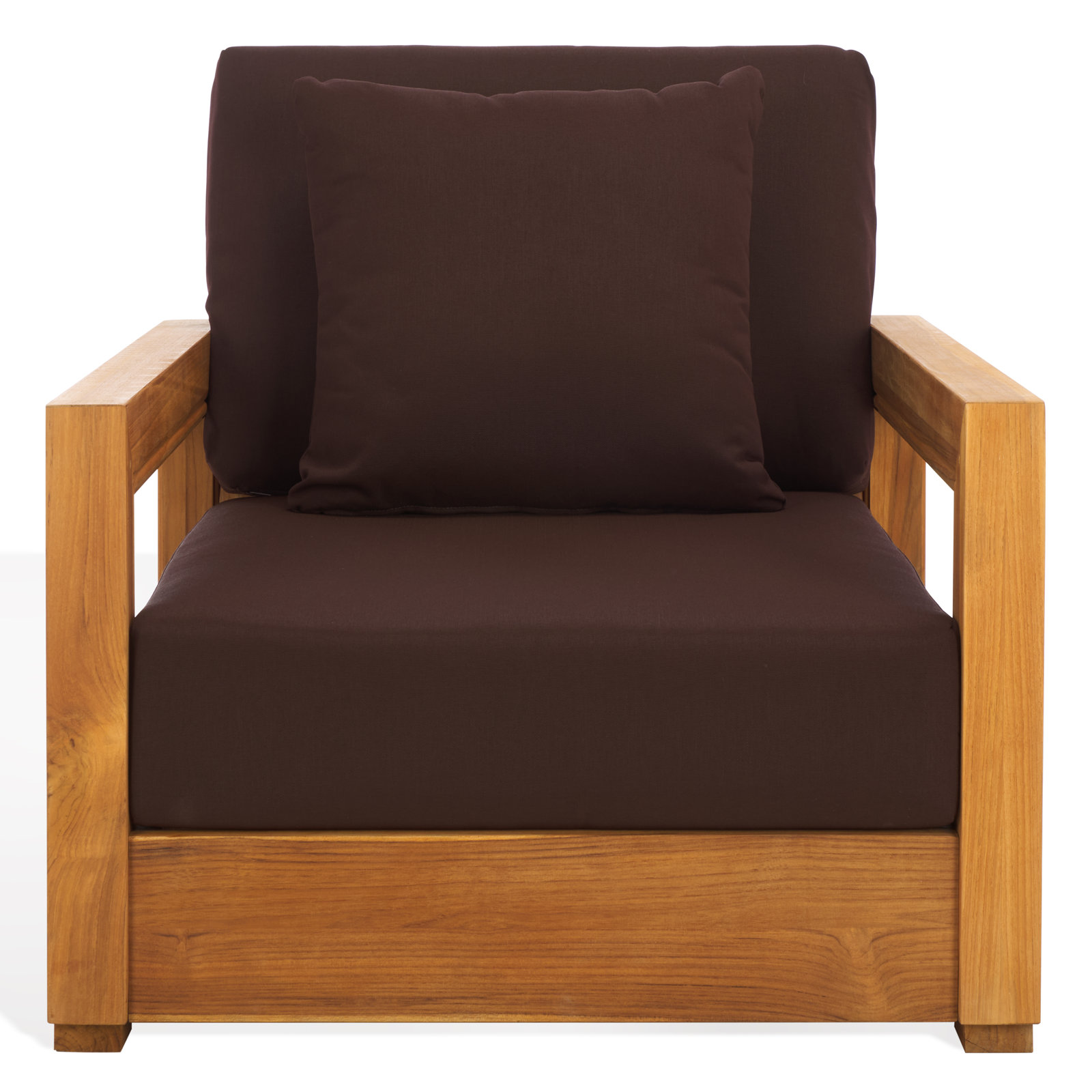 Melrose Teak Outdoor Lounge Chair, Dark Brown