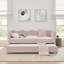 Lit extensible multifonctionnel avec rangement, lit de jour moderne rose en MDF pour la maison-320879488