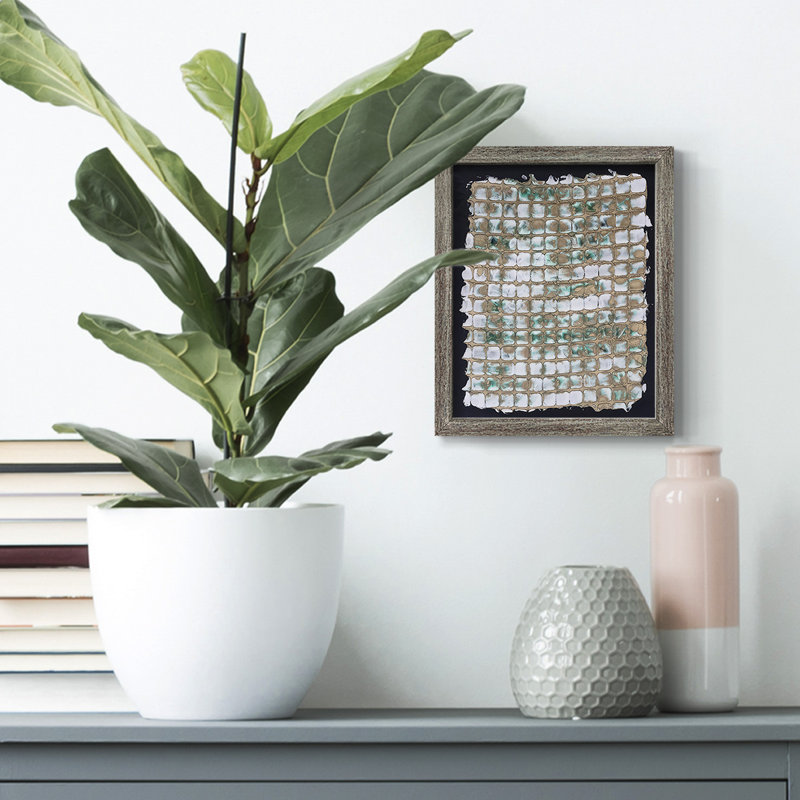 A Touch Of Mint I Framed Set, Yes, Distressed Silver Framed