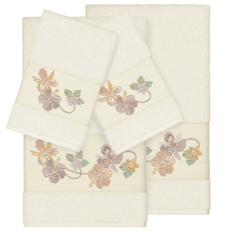 Ensemble de serviettes 4 pièces Caroline, Crème
