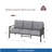 70” All-Weather Metal 3-Seat Patio Sofa, Khaki Frame With Cushions-380567215