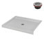Base de douche en acrylique blanc mat avec drain central 48 po x 36 po Streamline-118934448-118934449