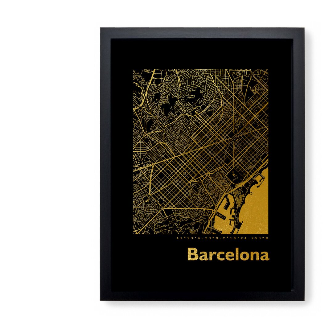 Gerahmter Grafikdruck Barcelona