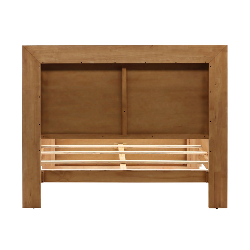 Aeris Rubberwood Platform Bed, Natural, Queen