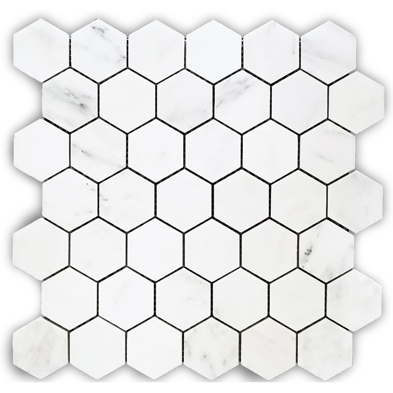 Carreau de mosaïque en pierre naturelle en pierre naturelle 11 po x 11 po carrara