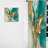 Gold And Turquoise Marble Fluid Ink II - Modern Velvet Curtain - Room Darkening - 1 panel-107831649