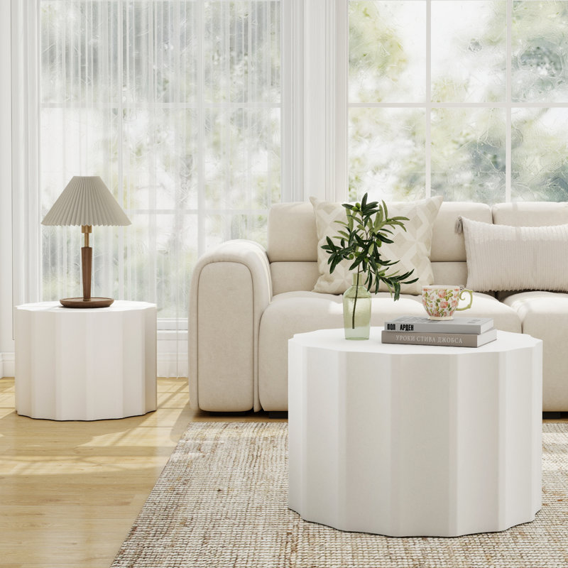 Ensemble de tables basses 23,6 po, Blanc