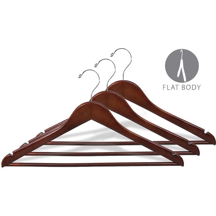 Rebrilliant Wilde Rubberized Wooden Top Non-Slip Hangers (Set of