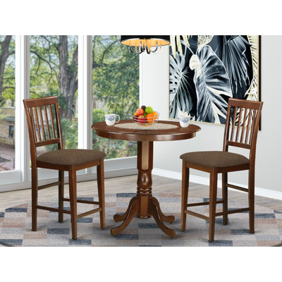 Speights Counter Height Rubberwood Solid Wood Dining Set by Charlton Home