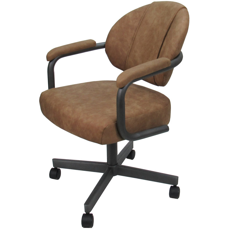 18'' H Upholstered Metal Armchair, Gray